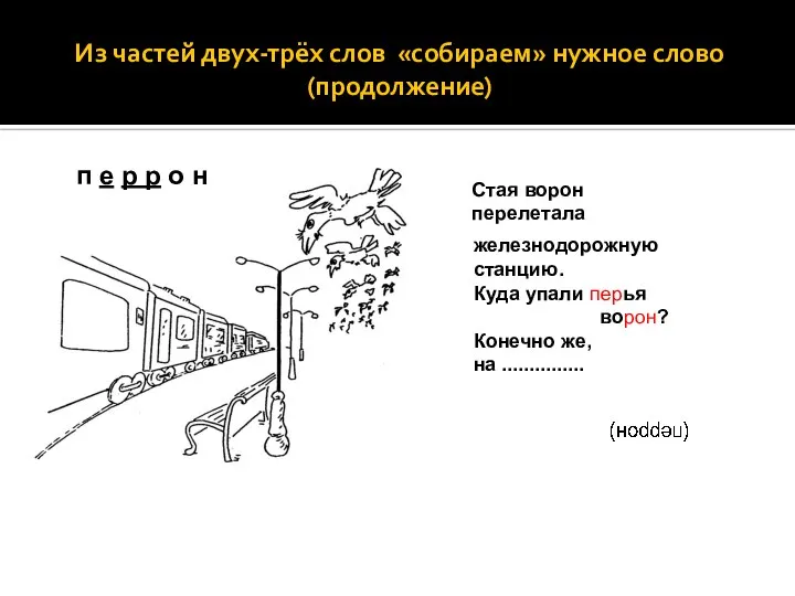 Из частей двух-трёх слов «собираем» нужное слово (продолжение) п е р