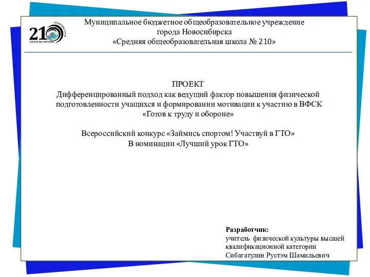 Муниципальное бюджетное общеобразовательное учреждение города Новосибирска «Средняя общеобразовательная школа № 210»