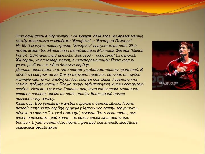 Это случилось в Португалии 24 января 2004 года, во время матча