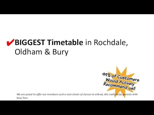 BIGGEST Timetable in Rochdale, Oldham & Bury We are proud to