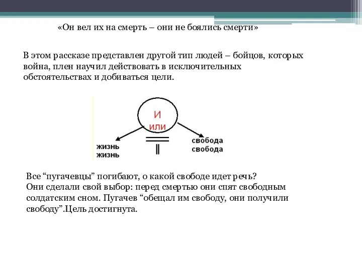 В этом рассказе представлен другой тип людей – бойцов, которых война,