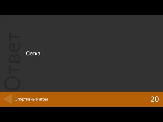 Сетка 20 Спортивные игры