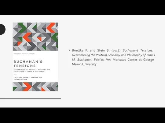 Boettke P. and Stein S. (2018) Buchanan’s Tensions: Reexamining the Political