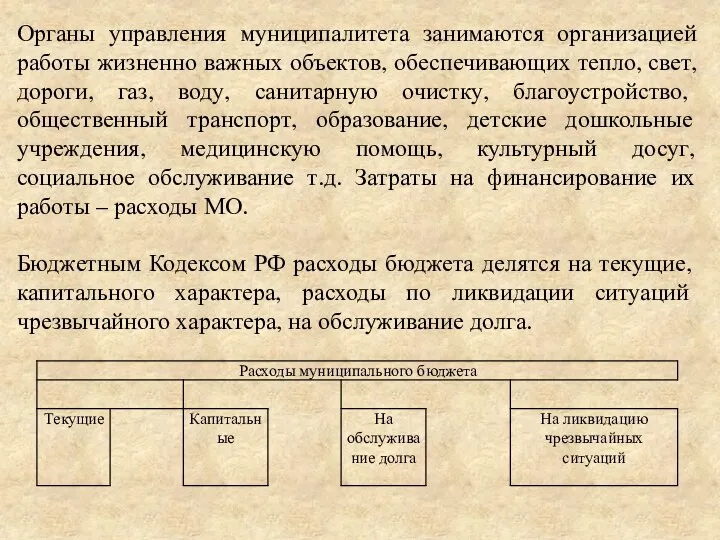 Органы управления муниципалитета занимаются организацией работы жизненно важных объектов, обеспечивающих тепло,