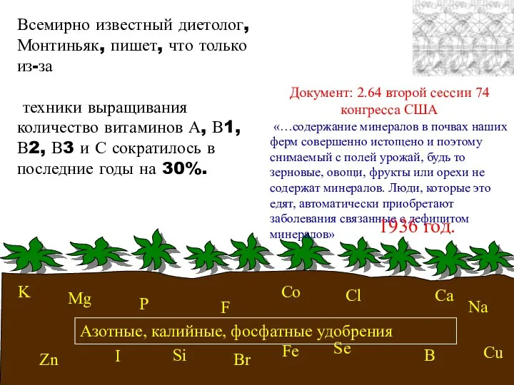 V K Mg Ca Fe Na Si P F Zn Cu