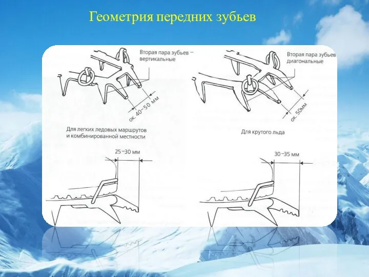 Геометрия передних зубьев