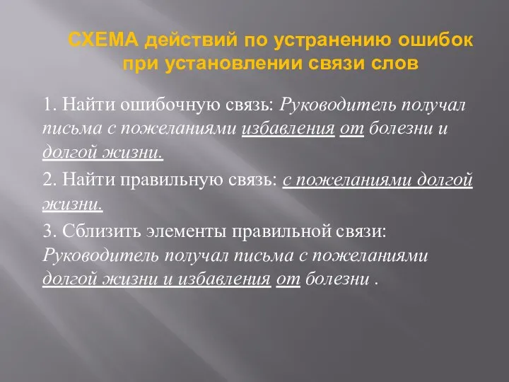 1. Найти ошибочную связь: Руководитель получал письма с пожеланиями избавления от