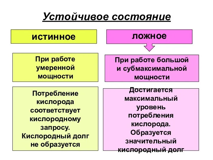 Устойчивое состояние истинное ложное При работе большой и субмаксимальной мощности При