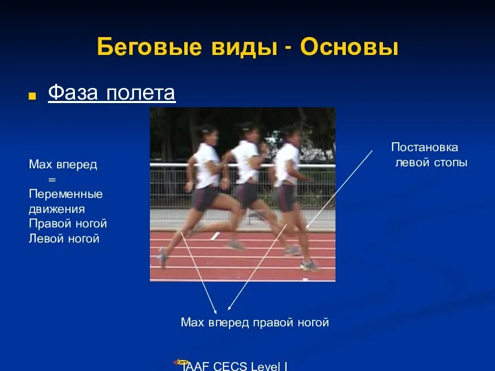 IAAF CECS Level I Lecturers Course Беговые виды - Основы Фаза