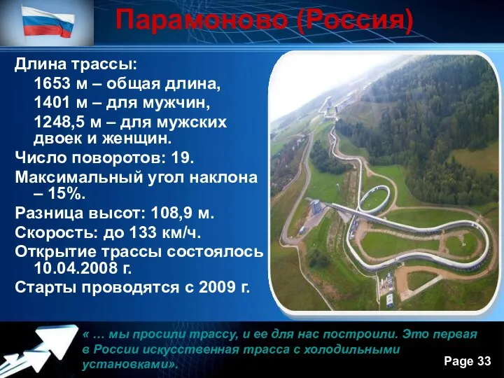 Парамоново (Россия) Длина трассы: 1653 м – общая длина, 1401 м