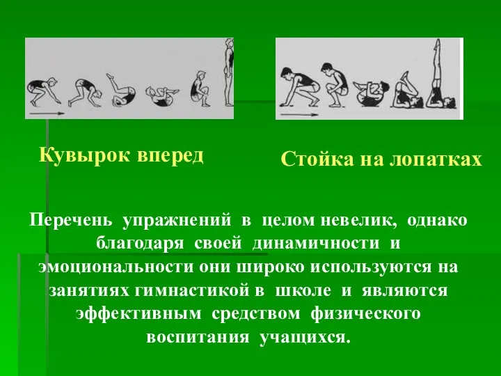 Перечень упражнений в целом невелик, однако благодаря своей динамичности и эмоциональности