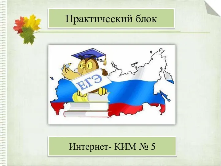 Практический блок Интернет- КИМ № 5