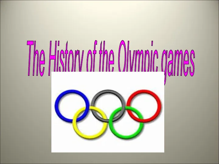 The History of the Olympic games