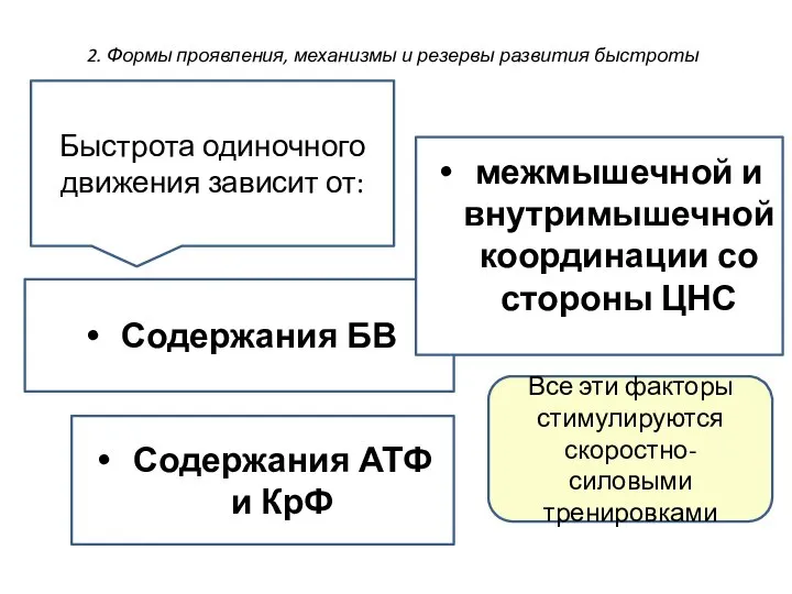 2. Формы проявления, механизмы и резервы развития быстроты Быстрота одиночного движения