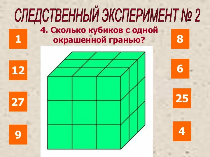 СЛЕДСТВЕННЫЙ ЭКСПЕРИМЕНТ № 2 1 12 25 6 8 27 4