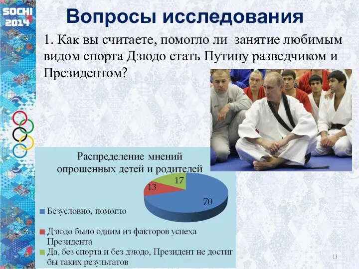 Вопросы исследования 1. Как вы считаете, помогло ли занятие любимым видом