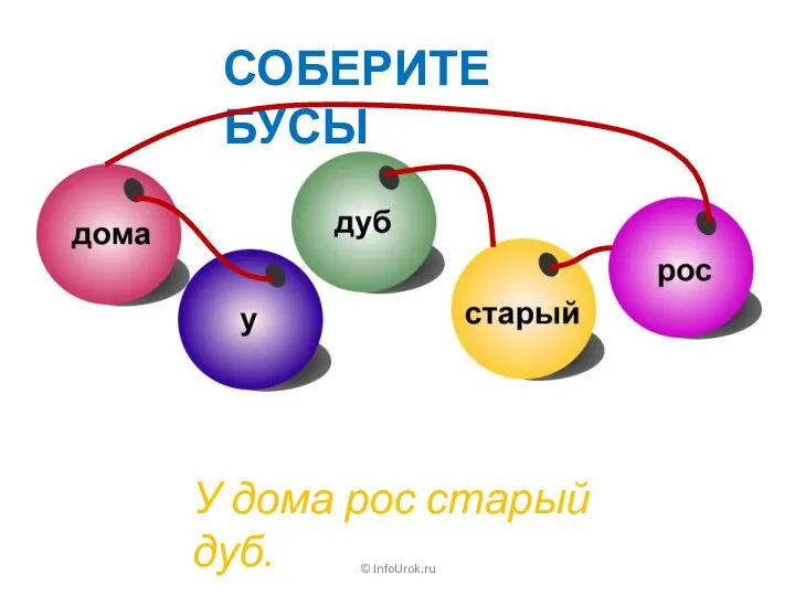 © InfoUrok.ru СОБЕРИТЕ БУСЫ У дома рос старый дуб.