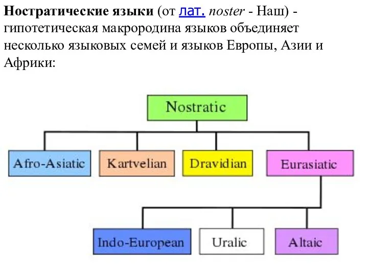 Ностратические языки (от лат. noster - Наш) - гипотетическая макрородина языков