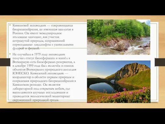 Кавказский заповедник — сокровищница биоразнообразия, не имеющая аналогов в России. Он