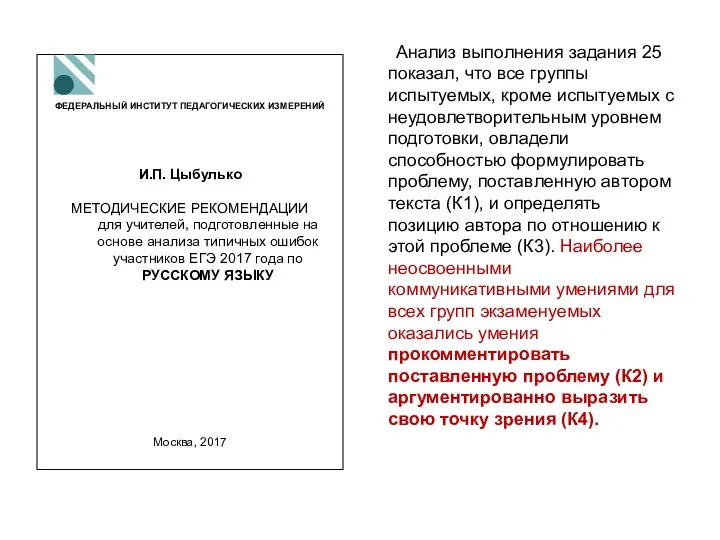 Анализ выполнения задания 25 показал, что все группы испытуемых, кроме испытуемых