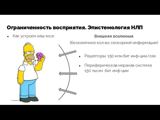 Ограниченность восприятия. Эпистемология НЛП Как устроен наш мозг. Внешняя вселенная (бесконечное