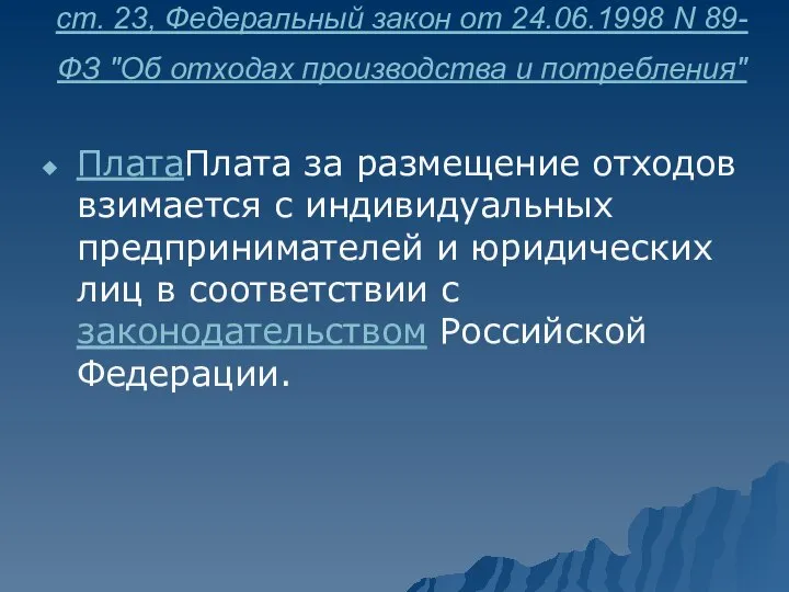 ст. 23, Федеральный закон от 24.06.1998 N 89-ФЗ "Об отходах производства