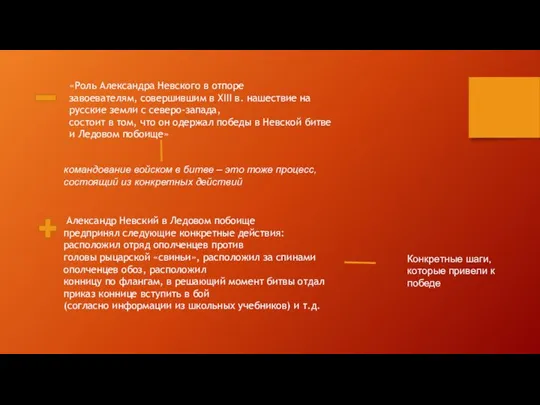 «Роль Александра Невского в отпоре завоевателям, совершившим в XIII в. нашествие