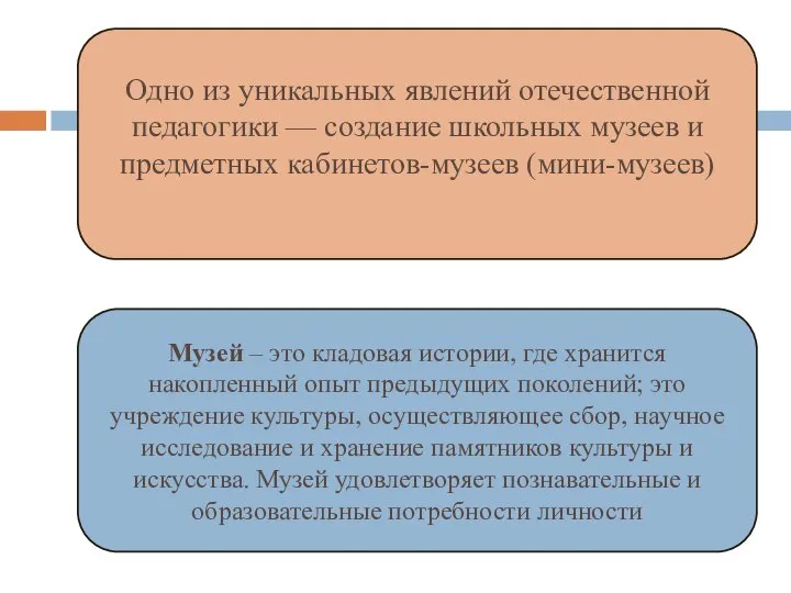 Одно из уникальных явлений отечественной педагогики — создание школьных музеев и