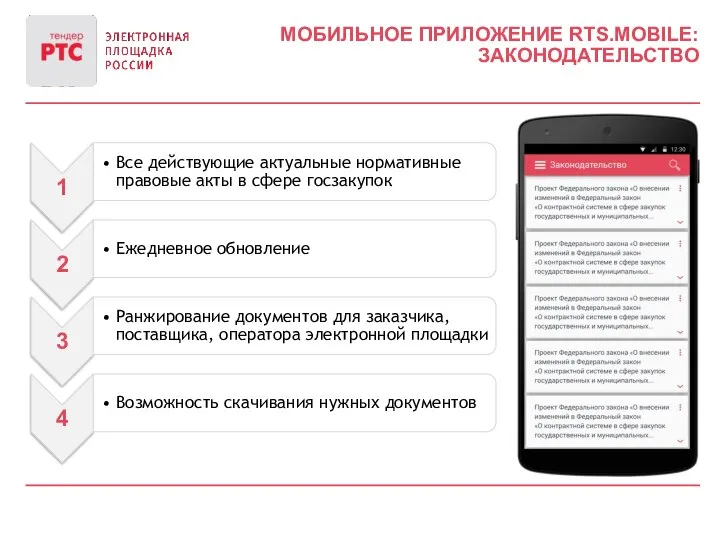 МОБИЛЬНОЕ ПРИЛОЖЕНИЕ RTS.MOBILE: ЗАКОНОДАТЕЛЬСТВО