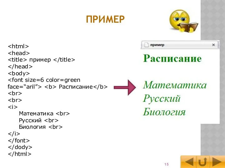 пример Расписание Математика Русский Биология ПРИМЕР