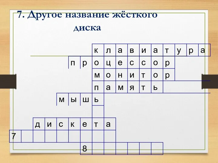 7. Другое название жёсткого диска