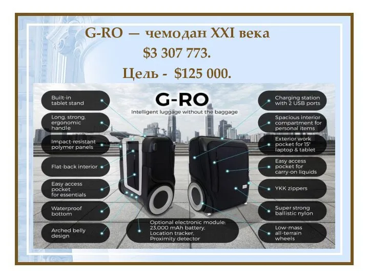 G-RO — чемодан XXI века $3 307 773. Цель - $125 000.