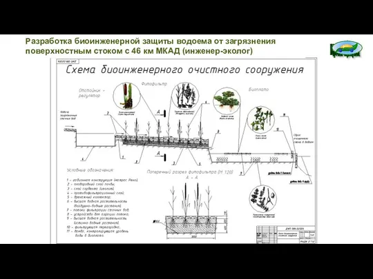 Разработка биоинженерной защиты водоема от загрязнения поверхностным стоком с 46 км МКАД (инженер-эколог)