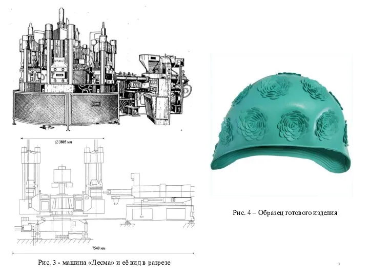 Рис. 3 - машина «Десма» и её вид в разрезе Рис. 4 – Образец готового изделия