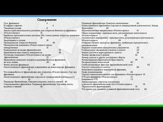 Суть франшизы 4 В цифрах и фактах 5 Тенденции рынка 6