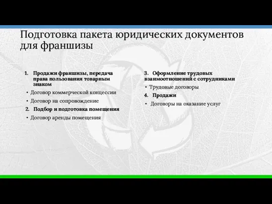 Продажи франшизы, передача права пользования товарным знаком Договор коммерческой концессии Договор