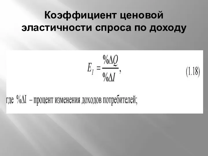 Коэффициент ценовой эластичности спроса по доходу