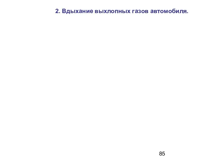 2. Вдыхание выхлопных газов автомобиля.