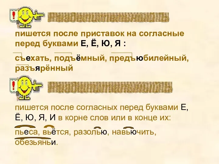 Разделительный Ъ пишется после приставок на согласные перед буквами Е, Ё,