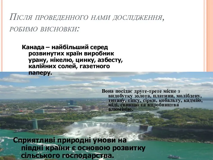 Після проведенного нами дослідження, робимо висновки: Вона посідає друге-трете місце з