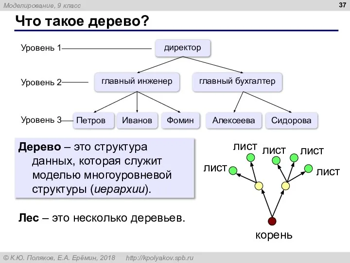 Что такое дерево? Дерево – это структура данных, которая служит моделью