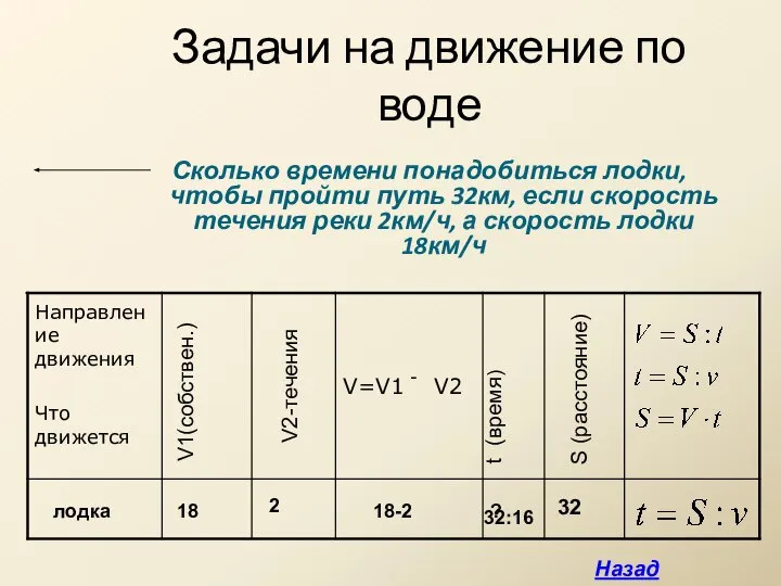 Задачи на движение по воде Сколько времени понадобиться лодки, чтобы пройти