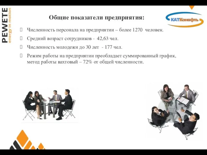 Общие показатели предприятия: Численность персонала на предприятии – более 1270 человек.