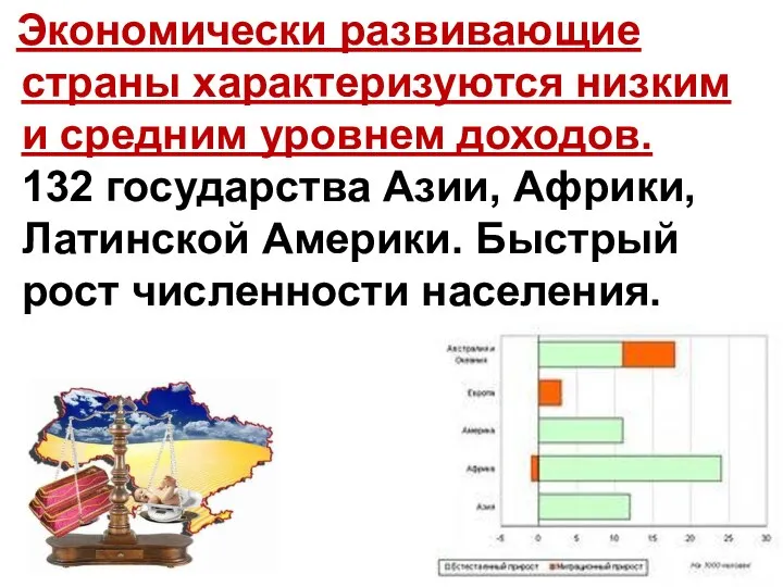 Экономически развивающие страны характеризуются низким и средним уровнем доходов. 132 государства