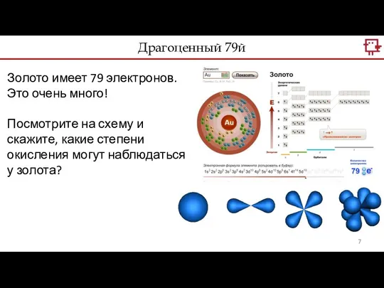 Драгоценный 79й Золото имеет 79 электронов. Это очень много! Посмотрите на