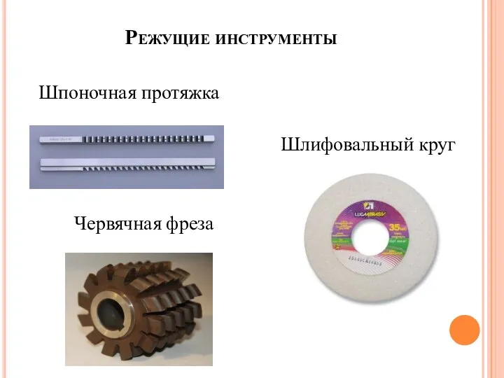 Шлифовальный круг Шпоночная протяжка Режущие инструменты Червячная фреза