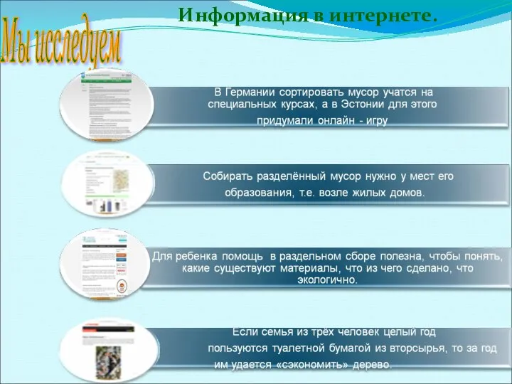 Мы исследуем Информация в интернете.