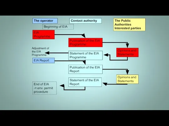 The operator Contact authority The Public Authorities Interested parties EIA Programme