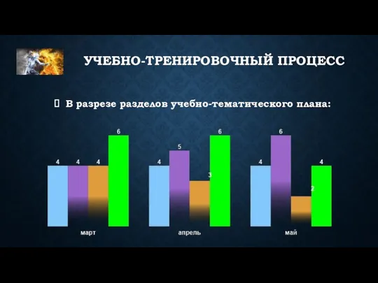 УЧЕБНО-ТРЕНИРОВОЧНЫЙ ПРОЦЕСС В разрезе разделов учебно-тематического плана: