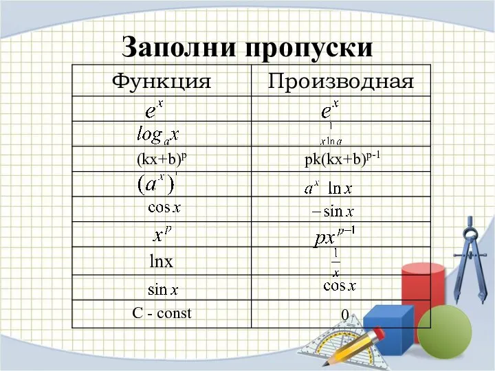 Заполни пропуски pk(kx+b)p-1 0